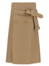 Vetements Deconstructed Trenchcoat Skirt With Belted High Waist In Beige