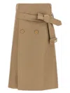 Vetements Deconstructed Trenchcoat Skirt With Belted High Waist In Beige