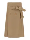 Vetements Deconstructed Trenchcoat Skirt With Belted High Waist In Beige