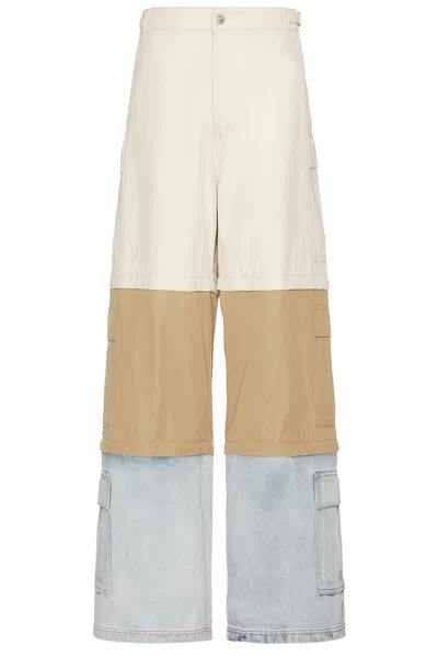 Vetements Multicolor Deconstructed Triple Cargo Pants In Light Beige/beige/bl