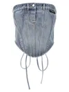 Vetements Light Blue Denim Corsette Top In Blue