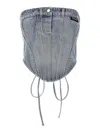 Vetements Light Blue Denim Corsette Top In Light Blue