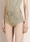 Vetements High-waisted Denim Shorts In Blue