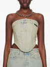 Vetements Beige Paneled Denim Tank Top In Blue
