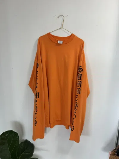 Pre-owned Vetements Denma Era  Summer 2016 Orange Long Sleeve Heavy Tee