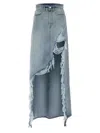 Vetements Women 'destroyed Denim Maxi Skirt' Skirt In Blue