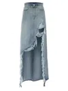 Vetements Women 'destroyed Denim Maxi Skirt' Skirt In Blue