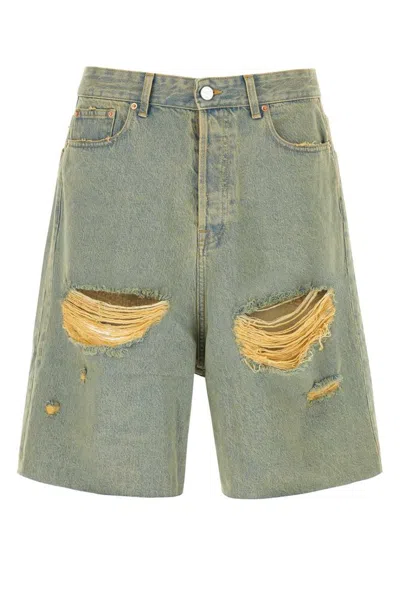 VETEMENTS VETEMENTS DESTROYED DENIM SHORTS