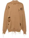 Vetements Destroyed Sweater In Brown