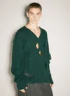 Vetements Distressed-effect Wool Sweater In Green