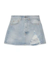 Vetements Distressed Denim Mini Skirt In Gray