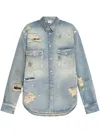 Vetements Distressed Denim Shirt In Blau