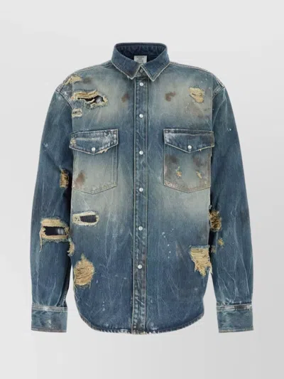 Vetements Camicia In Denim  Uomo In Blue