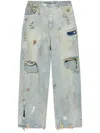 Vetements Blue Trashed Baggy Jeans In Blue