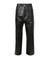 Vetements Distressed Leather Trousers In Multi