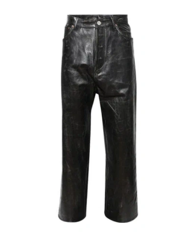 VETEMENTS DISTRESSED LEATHER TROUSERS