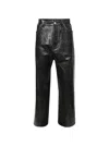 Vetements Distressed Leather Trousers In Black