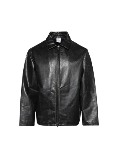 VETEMENTS VETEMENTS DISTRESSED ZIP-UP JACKET BLACK