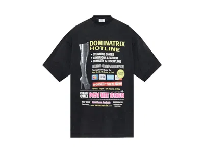 Pre-owned Vetements Dominatrix Hotline Oversized T-shirt In Black