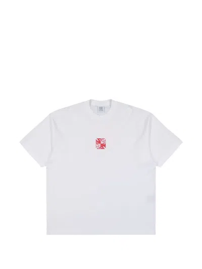 Vetements Biker Cross Logo-print Cotton-jersey T-shirt In White
