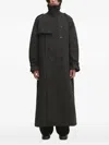 Vetements Double-breasted Belted Trench Coat In Black