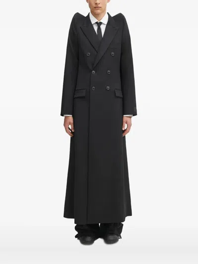 Vetements Double-breasted Coat In Black