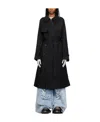 Vetements Black Double-breasted Trench Coat In Black
