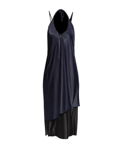 Vetements Asymmetric Halterneck Midi Dress In Black