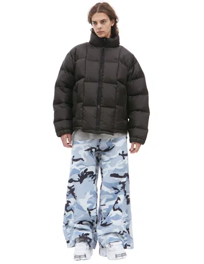 Vetements Down Jacket With Logo In Black
