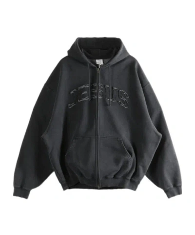 Vetements Drawstring Hoodie In Gray