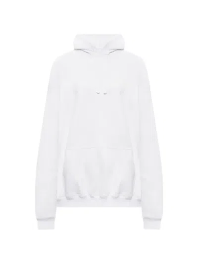 Vetements Drawstring Hoodie In White