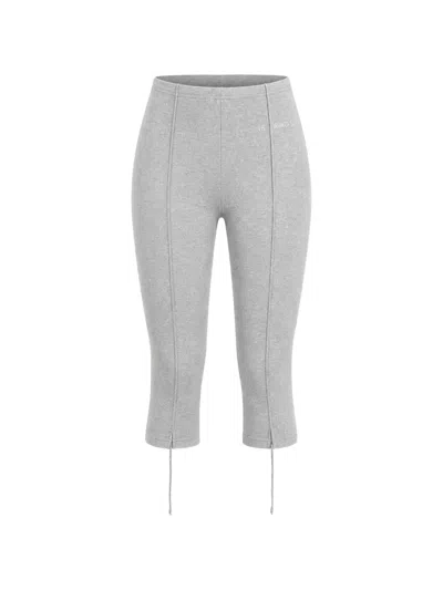 Vetements Drawstring-hem Cropped Trousers In Gray