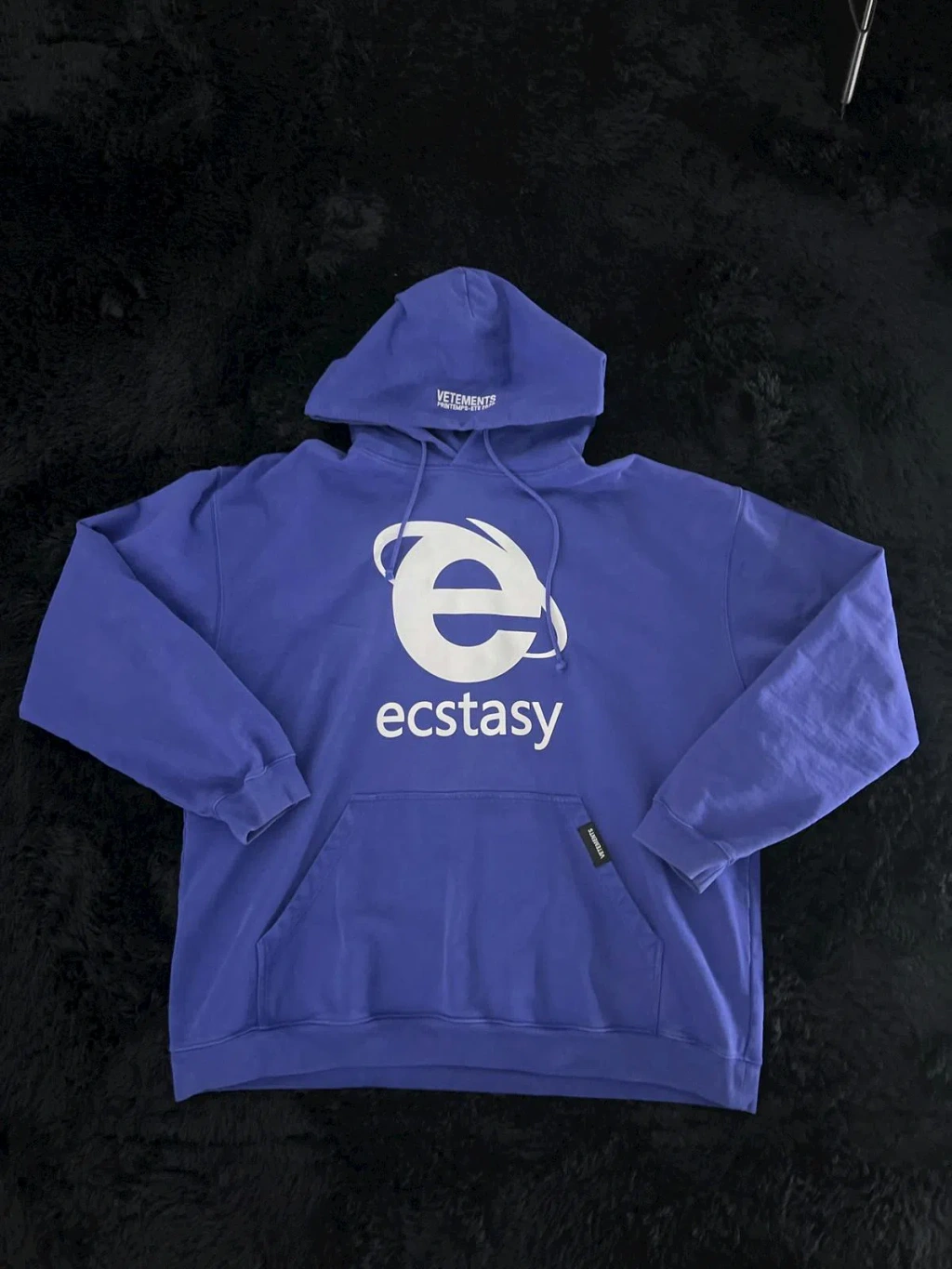 Pre-owned Vetements Ecstasy Hoodie In Blue | ModeSens