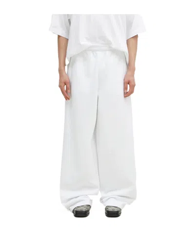 Vetements Elastic Waist Casual Pants In White