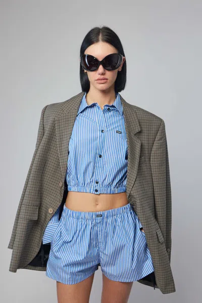 Vetements Elastic Waist Shirt In Blue
