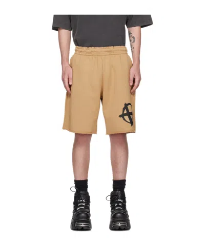Vetements Elastic Waist Shorts In Nude