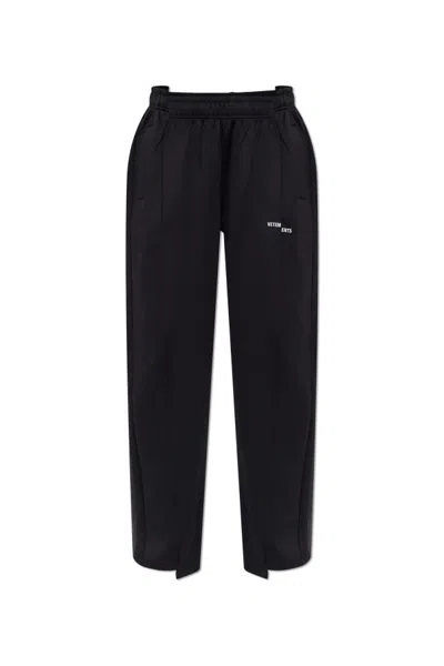 Vetements Elastic Waist Sports Pants In Black