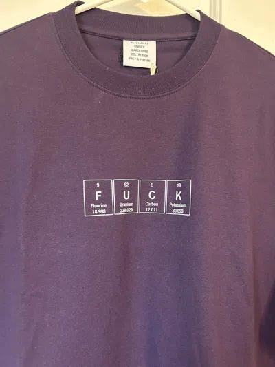 Pre-owned Vetements Elements Fuck Chemical Shirt In Purple
