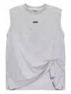 Vetements Embellished Tie-detail T-shirt In Gray