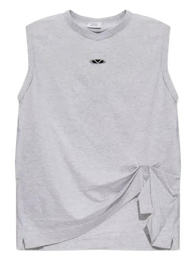 VETEMENTS EMBELLISHED TIE-DETAIL T-SHIRT