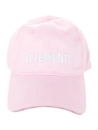 Pre-owned Vetements Embroidered Logo Baseball Cap In Pink