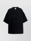 VETEMENTS EMBROIDERED LOGO OVERSIZED T-SHIRT WITH SHORT SLEEVES