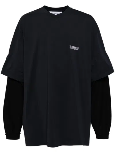 Vetements Embroidered Logo Sweatshirt In 蓝色