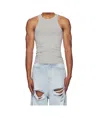 Vetements Gray Embroidered Logo Tank Top In Gray