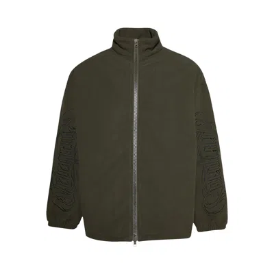 Pre-owned Vetements Embroidered Metal Logo Fleece Jacket 'khaki' | Tan | Men's Size M