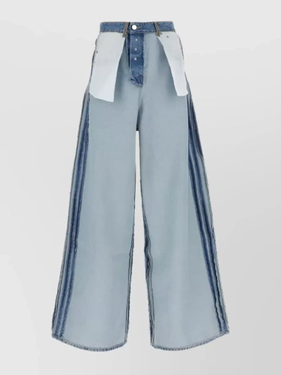 Vetements Exposed Seam Denim Wide-leg Jeans In Blue