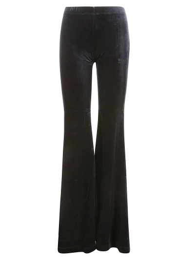 Vetements Extreme Flared Velvet Trousers In Black