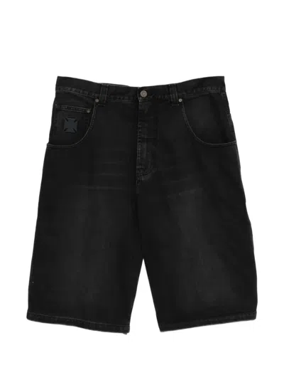 Vetements Faded Denim Shorts In Black