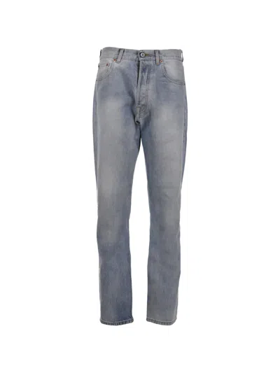 Pre-owned Vetements Faded Straight-leg Jeans In Blue