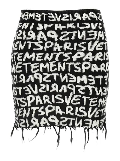 Vetements Paris Monogram Mini Skirt